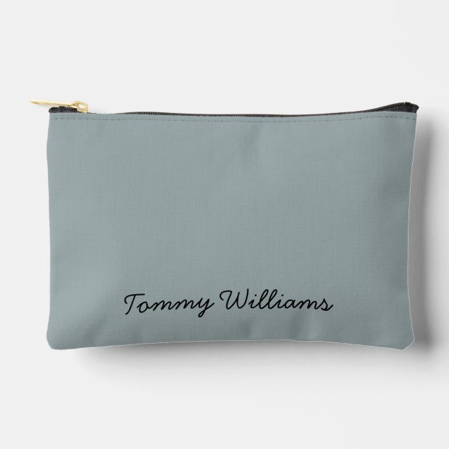 Minimalist Dusty Blue Professional Simple Accessory Pouch (Front)