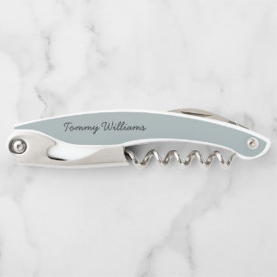 Minimalist Dusty Blue Professional Simple Corkscrew