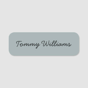 Minimalist Dusty Blue Professional Simple Name Tag