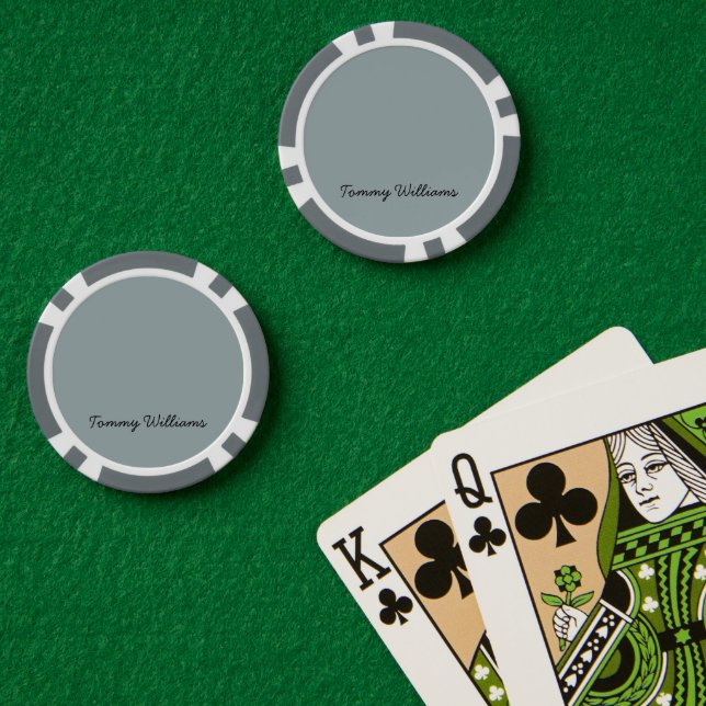 Minimalist Dusty Blue Professional Simple Poker Chips (Poker Table (Double))
