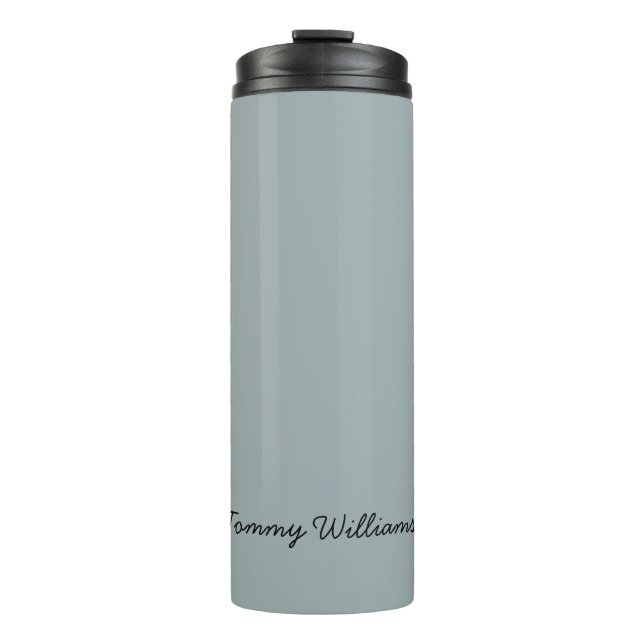 Minimalist Dusty Blue Professional Simple Thermal Tumbler (Front)