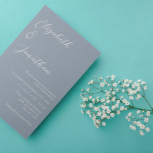 Minimalist Dusty Blue Rehearsal Dinner Invitation