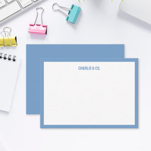 Minimalist dusty blue Single Border, Personalize Card