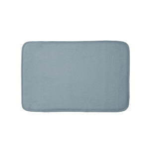 Minimalist dusty blue solid plain elegant modern bath mat