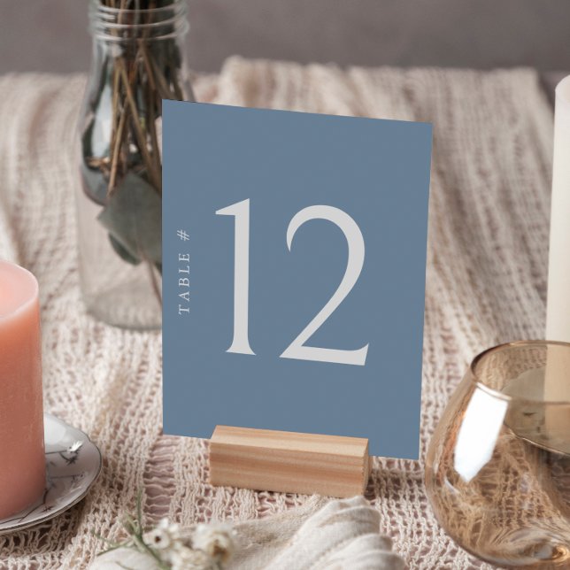 Minimalist Dusty Blue Table Number Wedding Card (Add a touch of charm to your special day with our exquisite wedding table number cards.)