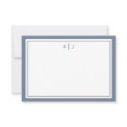 Minimalist Dusty Blue Two Border Monogram