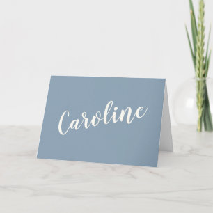 Minimalist Dusty Blue Typography Personalized Card
