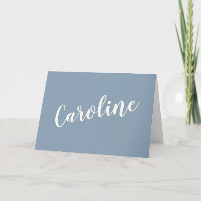 Minimalist Dusty Blue Typography Personalized Card (Front)