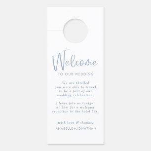 Minimalist Dusty Blue Wedding Do Not Disturb Door Hanger
