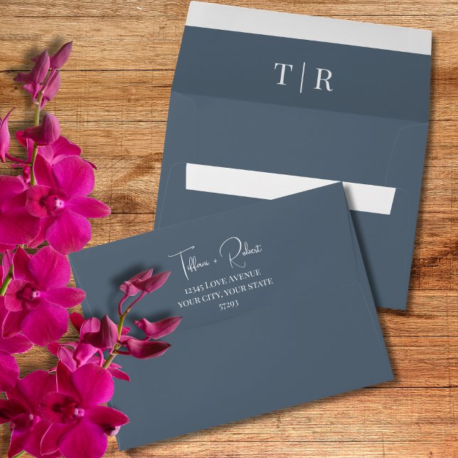 Minimalist Dusty Blue Wedding  Envelope (Creator Uploaded)