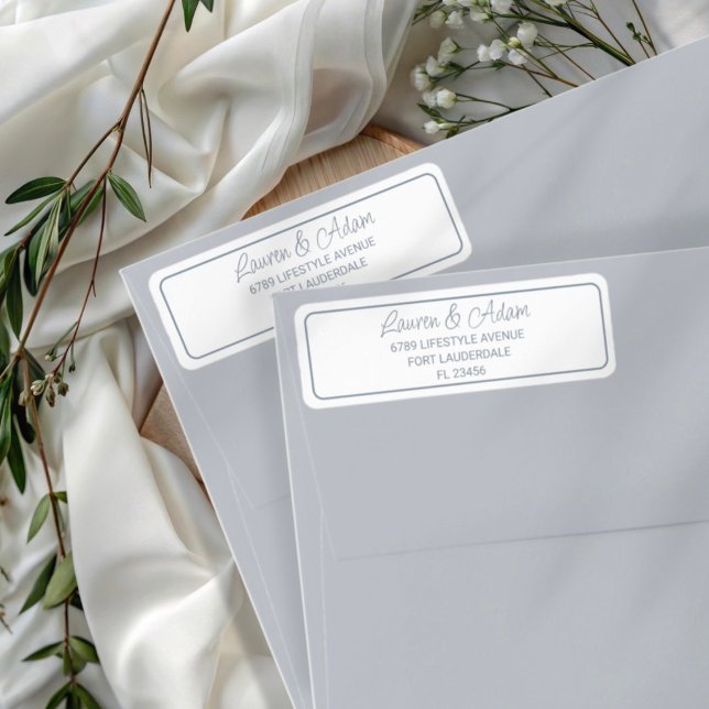 Minimalist Dusty Blue Wedding Return Address (Creator Uploaded)