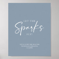 Minimalist Dusty Blue Wedding Sparkler Send Off