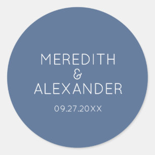 Minimalist Dusty Blue Wedding Sticker
