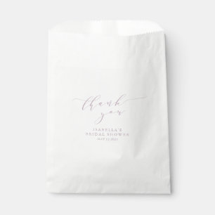 Minimalist Dusty Lilac Bridal Shower Thank You Favour Bag