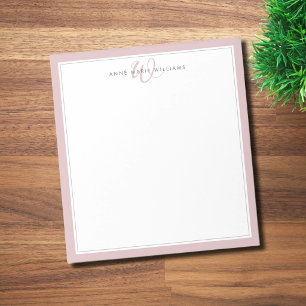Minimalist Dusty Lilac Two Border Monogram Notepad
