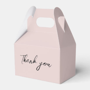 Minimalist Dusty Pink Calligraphy Script Thank you Favor Box