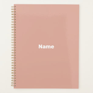 Minimalist dusty pink custom text year monogram planner