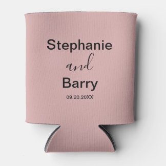 Minimalist Dusty Pink Custom Wedding Can Cooler