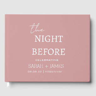 Minimalist Dusty Pink the Night Before Wedding Guest Book