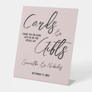 Minimalist Dusty Pink Wedding Cards and Gifts Sign