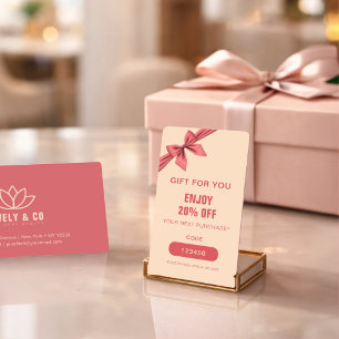 Minimalist Dusty Rose Cream Beauty  Discount Card