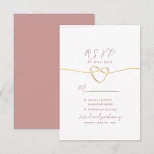 Minimalist Dusty Rose Wedding RSVP Card