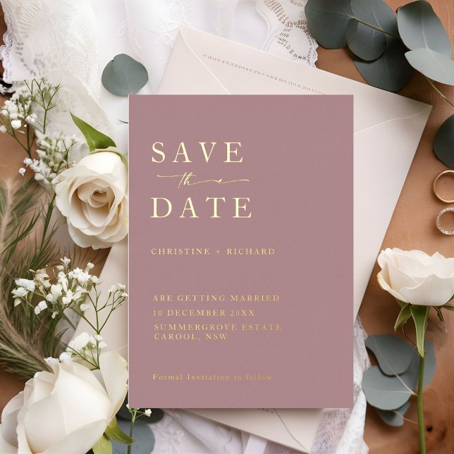 Minimalist Dusty Rose Wedding Save the Date (Creator Uploaded)