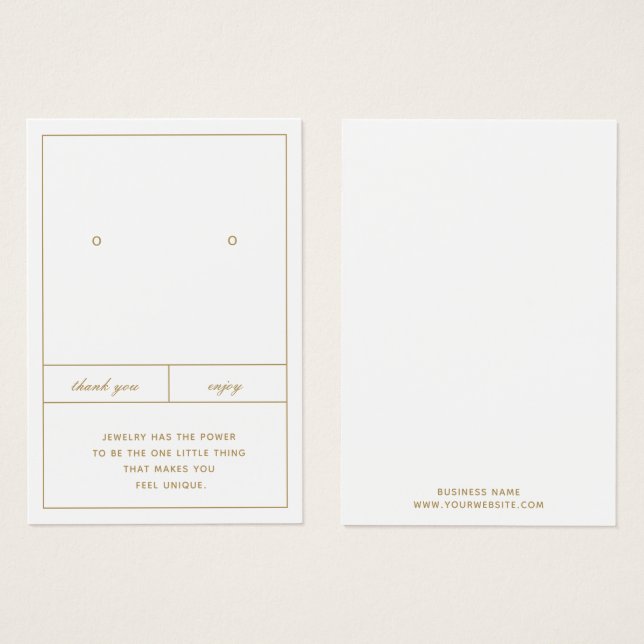 Minimalist Earring Jewellery Card Design (Front & Back)