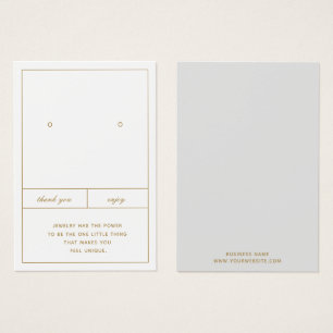 Minimalist Earring Jewellery Card Design
