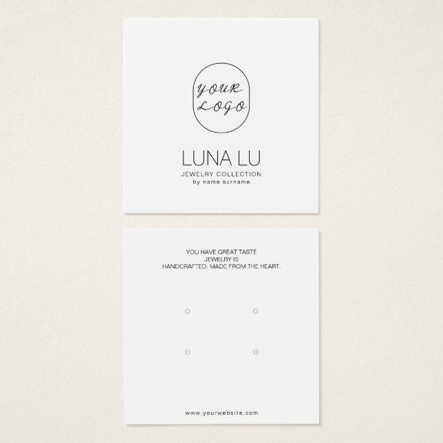 Minimalist Earring Jewelry Display Card (Front & Back)