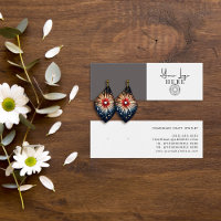 Minimalist Earth Grey White Logo Earring Display