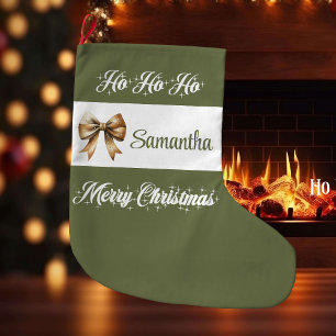 Minimalist Earthy Christmas Stocking Name