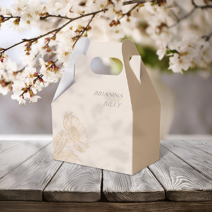 Minimalist Earthy Floral Wedding Favor Box