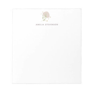 Minimalist Earthy Pastel Botanicals Personalized  Notepad