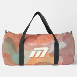 Minimalist Earthy Terracotta Custom Monogram Sport Duffle Bag