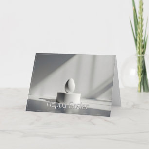 Minimalist Easter Egg on Modern Pedestal Card