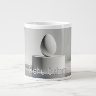 Minimalist Easter Egg on Modern Pedestal Large Coffee Mug