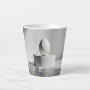 Minimalist Easter Egg on Modern Pedestal Latte Mug