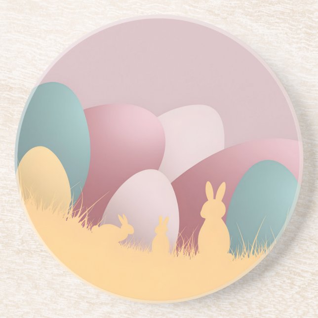 Minimalist Easter Elegance Coaster (Front)