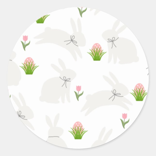 Minimalist Easter Plates   Classic Round Sticker (Front)