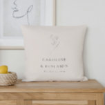Minimalist Ecru Floral Line Art Wedding Custom Throw Pillow<br><div class="desc">Minimalist Ecru Floral Line Art Elegant Wedding Custom Throw Pillow</div>