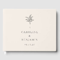 Minimalist Ecru Palm Tree Line Art Custom Wedding