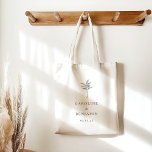 Minimalist Ecru Palm Tree Line Art Custom Wedding Tote Bag<br><div class="desc">Minimalist Ecru Palm Tree Line Art Elegant Custom Wedding Tote Bag</div>
