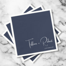 Minimalist Editable Colour Navy Blue Wedding