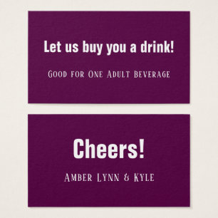 Minimalist, Editable Deep Plum Drink Tickets
