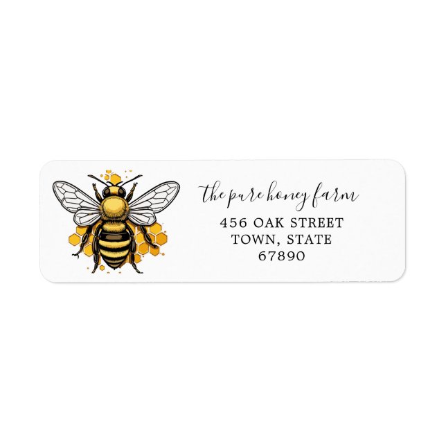 Minimalist & Editable Pure Honey Return Address (Front)