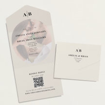 Minimalist Editorial Ivory Photo Wedding