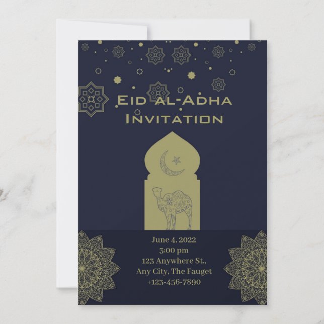Minimalist Eid al-adha  Invitation (Front)