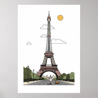 Minimalist Eiffel Tower Paris Poster