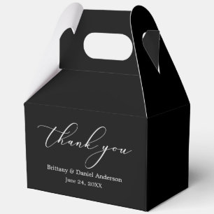 Minimalist Elegance Calligraphy Gable Wedding Favor Box